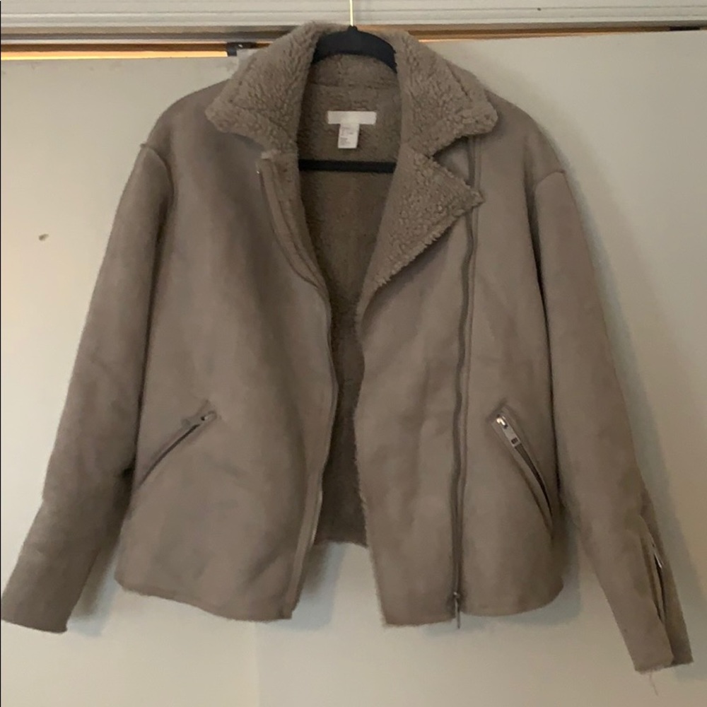 Sherling lined, suede Moto jacket